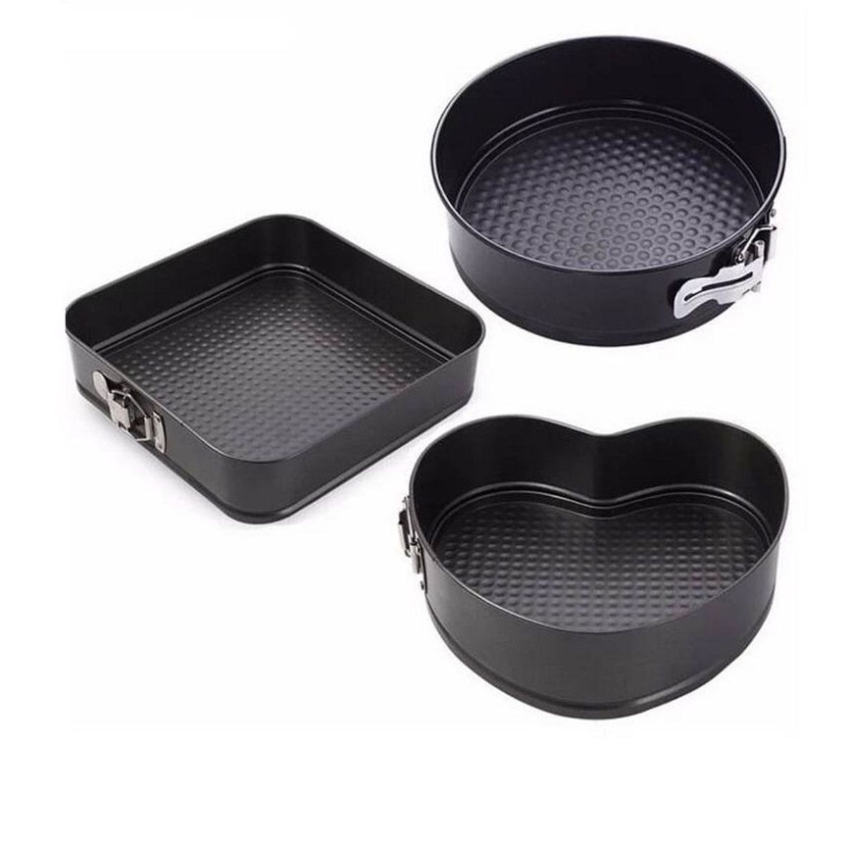 GENERICO - Molde para keke, tortas, postres 3 formas, desmontable antiadherente.