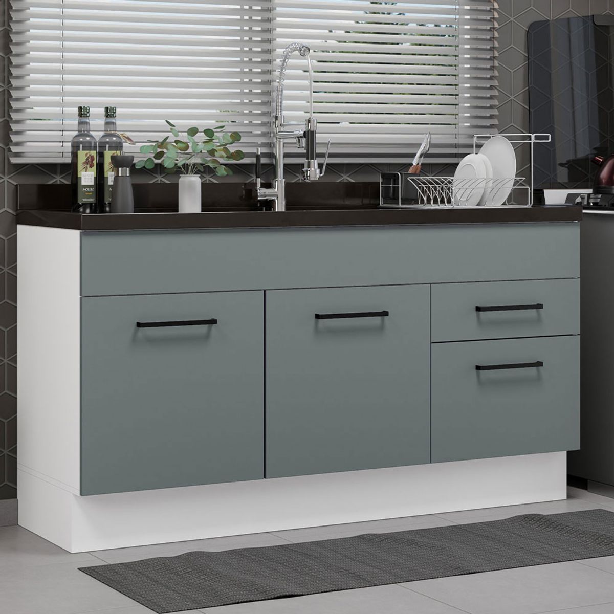 MADESA - Mueble de Cocina Agata 150 cm - Mostrador para Lavadero