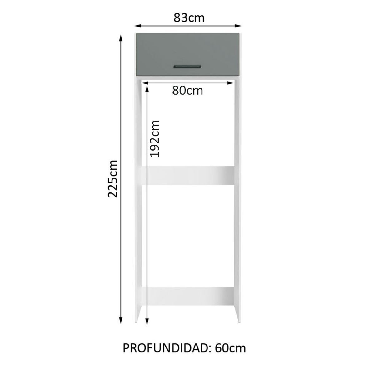 MADESA - Mueble de Cocina Portarefrigerador Agata 1 Puerta Abatible