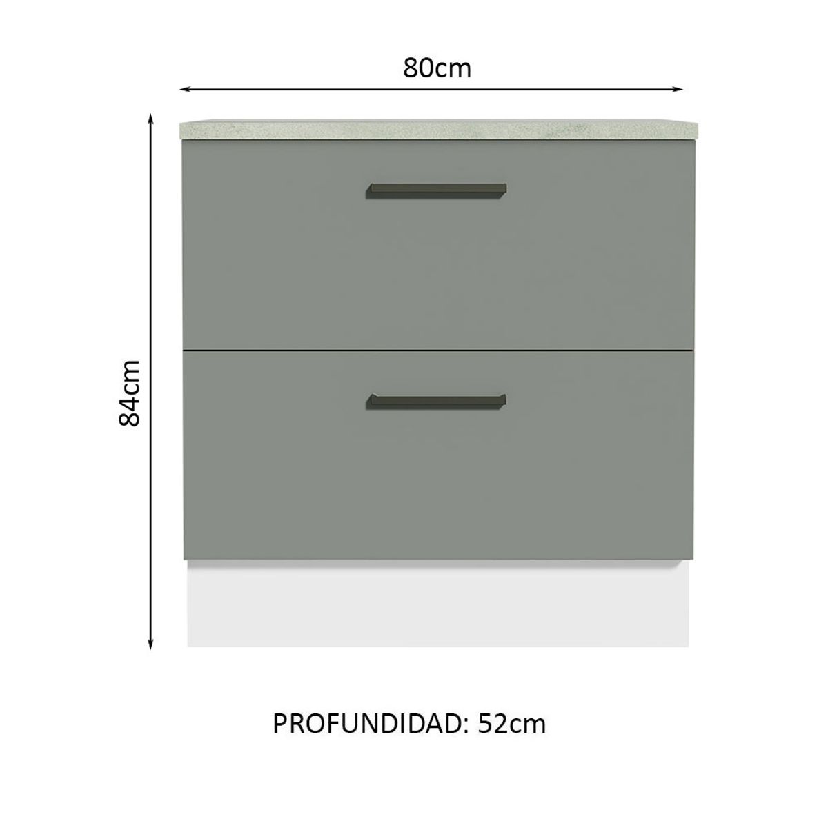 MADESA - Mueble de Cocina Agata 80 cm 2 Cajones