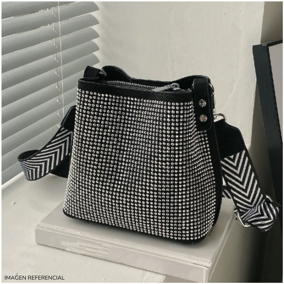 IMPORTADO MC - Bolso cartera de mano diamantes brillos