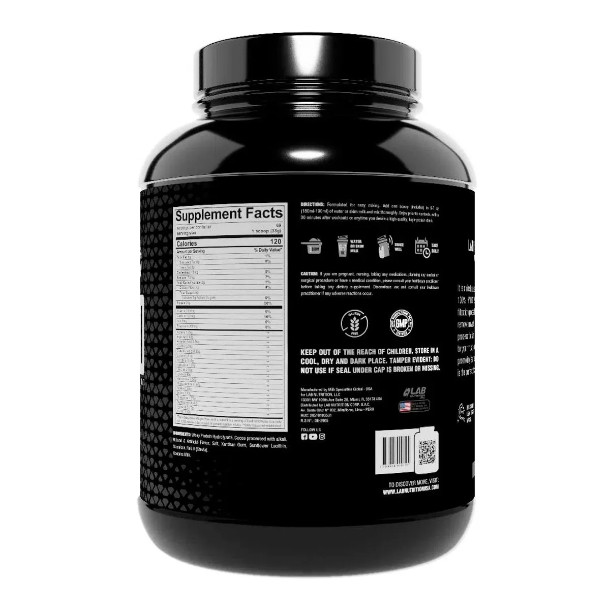 LAB NUTRITION USA - 100 HYDROLYZED MILK CHOCOLATE 5LB