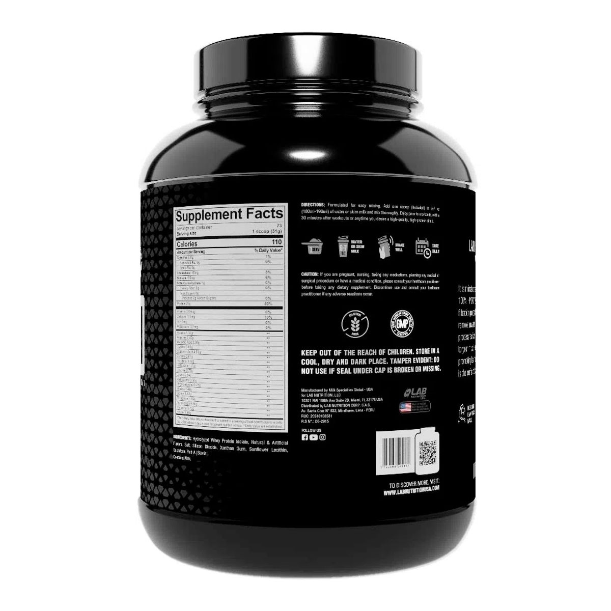 LAB NUTRITION USA - 100 HYDROLYZED VAINILLA 5LB