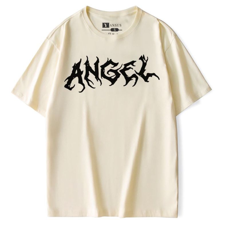 YANSUS - Polo Hombre Yansus Beige Estampado Angel