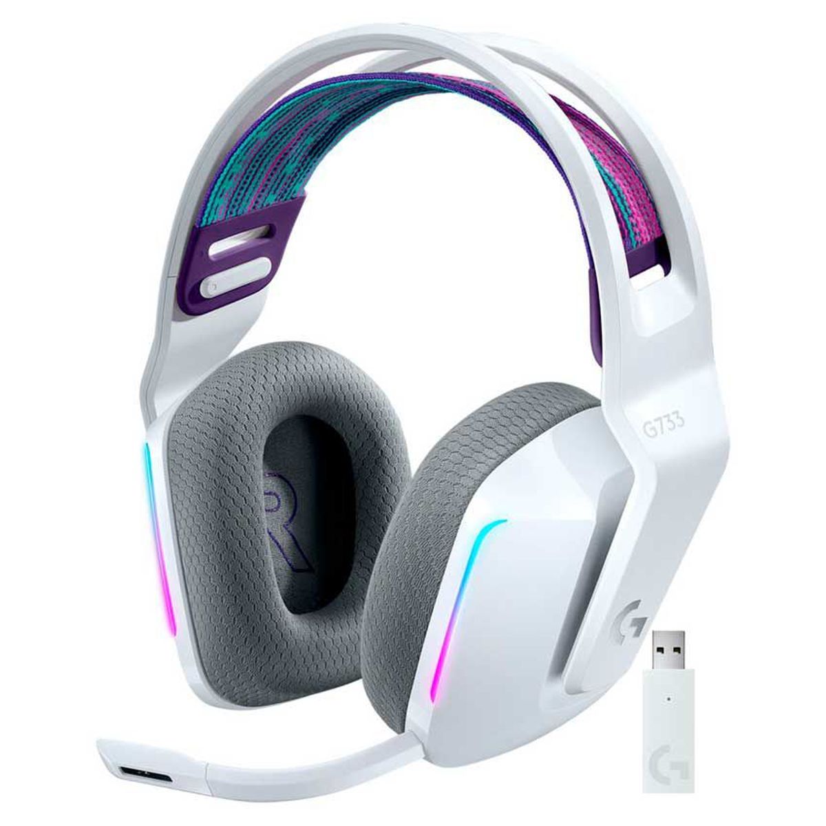 LOGITECH - Audífono Logitech G733 Inalámbrico Luz RGB Liviano Batería - Blanco