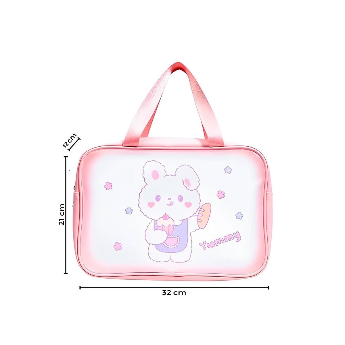 GENERICO - Bolsa de Maquillaje estuche neceser con diseño 31x21x12 - Rosa