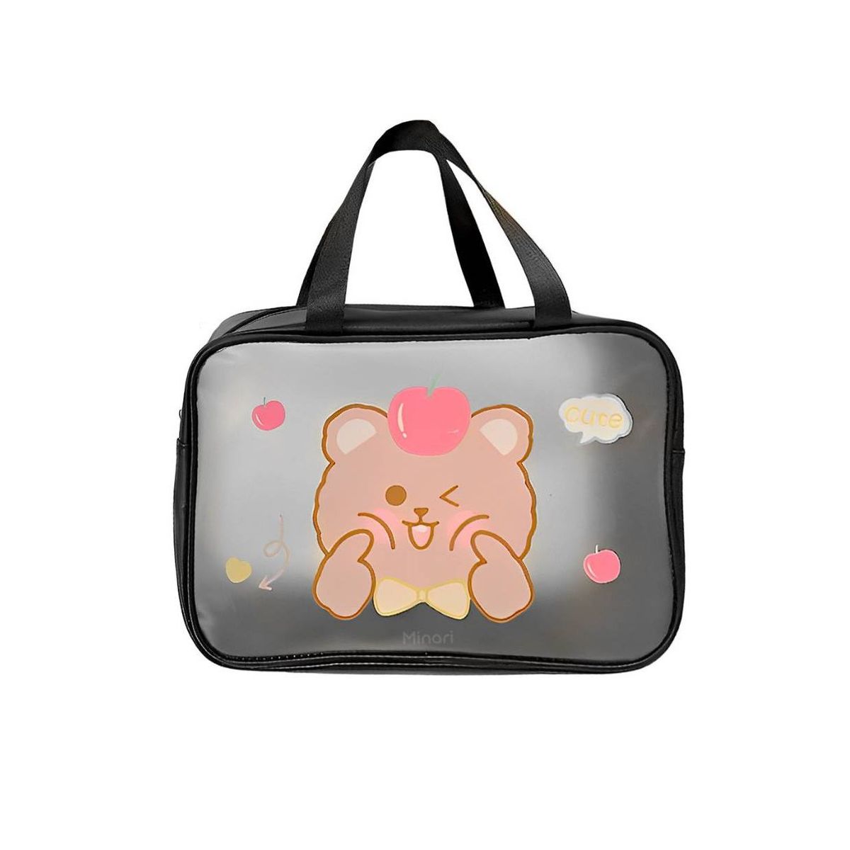 GENERICO - Bolsa de Maquillaje estuche neceser con diseño 31x21x12 - Negro