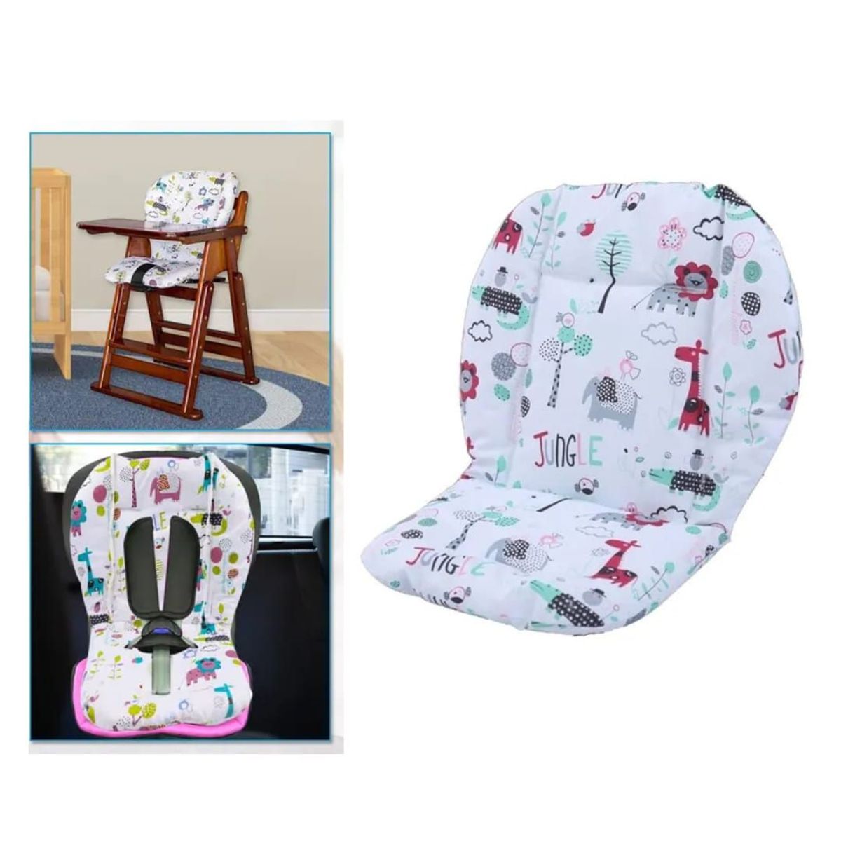 GENERICO - Cojín para coche y silla de comer de bebé Jungle