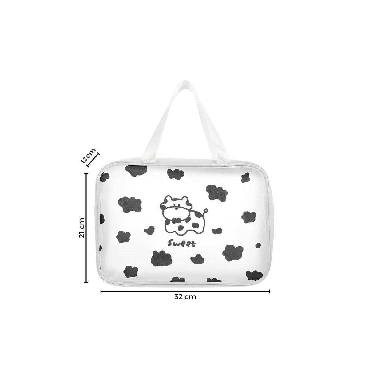 GENERICO - Bolsa de Maquillaje estuche neceser con diseño 31x21x12 - Blanco