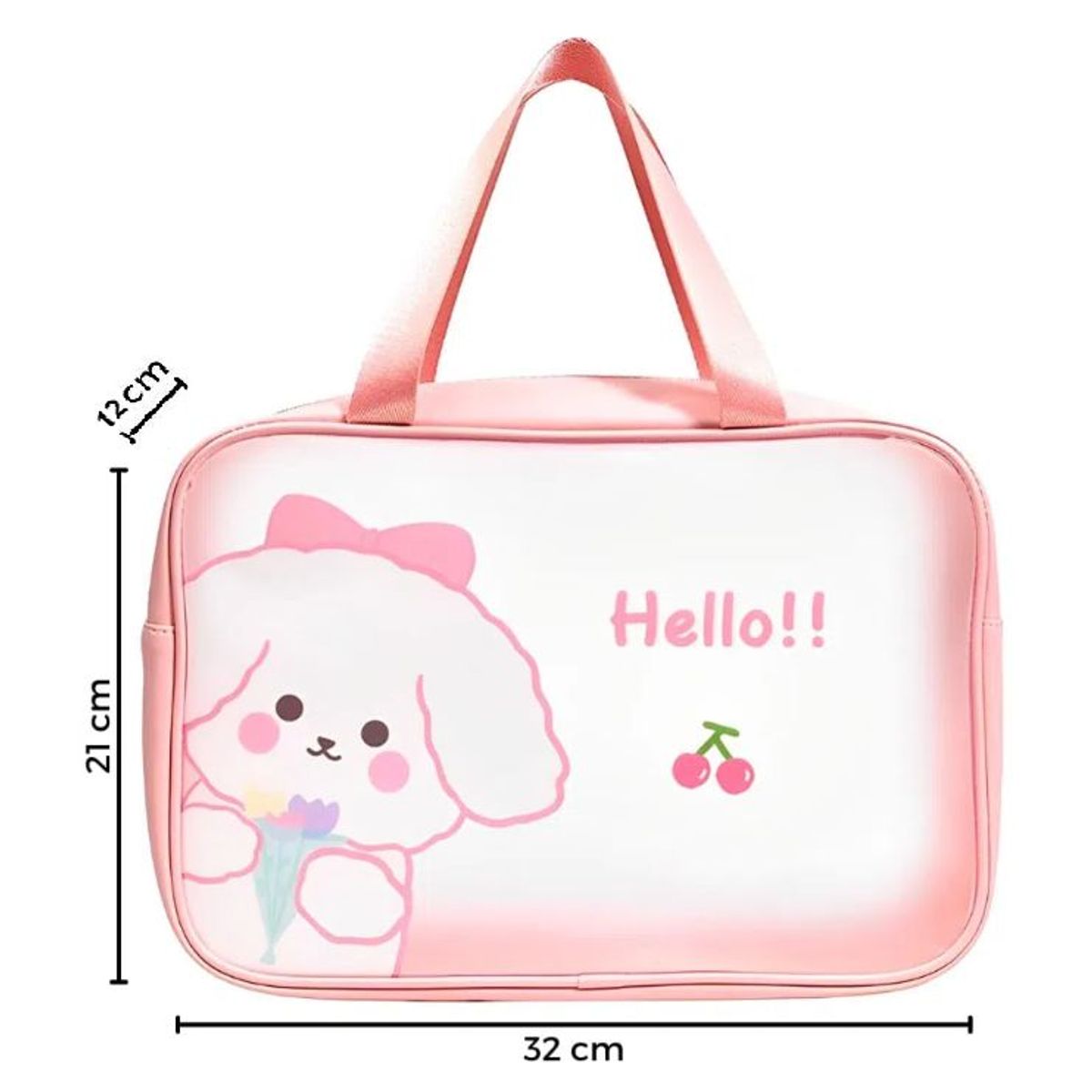 GENERICO - Bolsa de Maquillaje estuche neceser con diseño 31x21x12 - Rosado