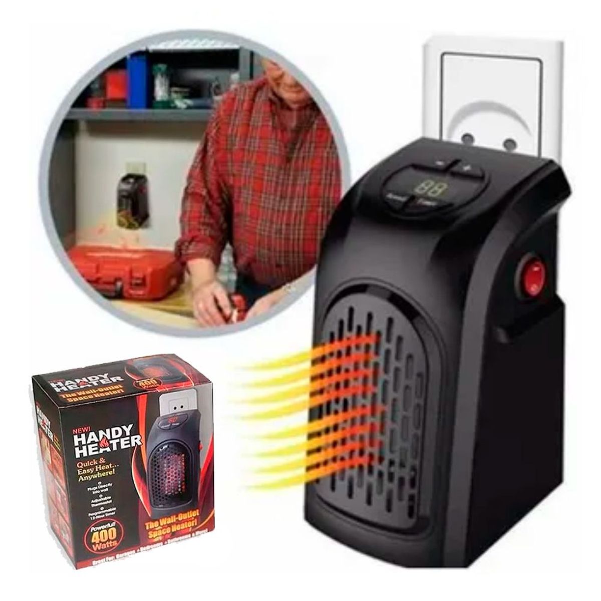 GENERICO - Estufa Calefactor Calentador Electrico Portatil de 400w