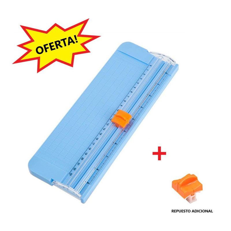 GENERICO - Cortador de Papel Portátil Mini Guillotina Con Repuesto