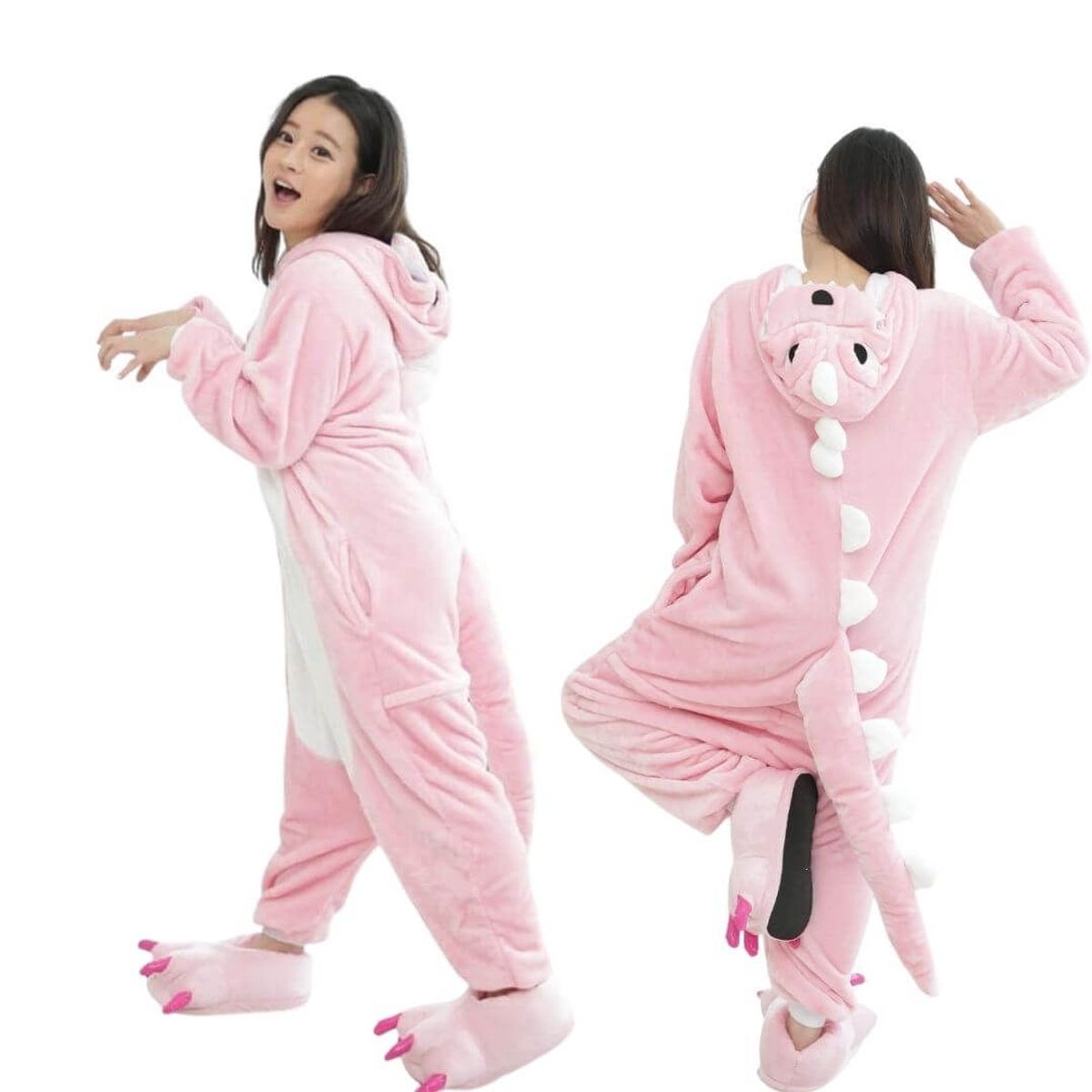 GENERICO - Pijama Dinosaurio Rosado Disfraz - Talla 16 hasta XL