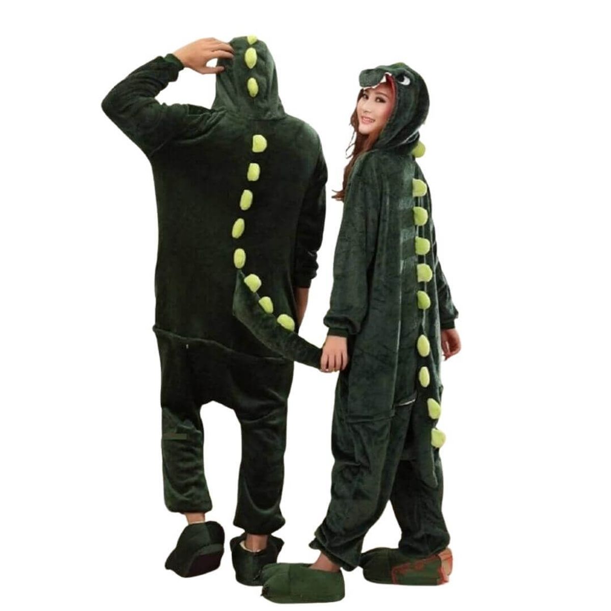 GENERICO - Pijama Dinosaurio Verde Onesie Disfraz - Talla 16 hasta XL
