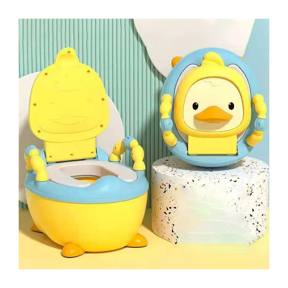 GRETAIL - Bacín Entrenamiento Inodoro Para Bebes Niños Infantil Patito Amarillo