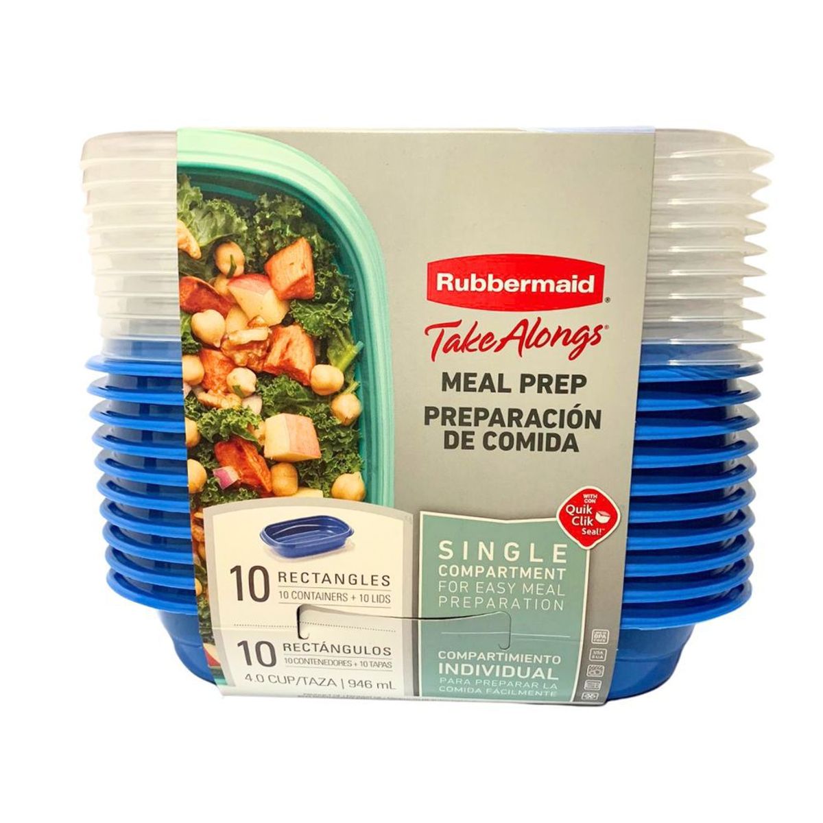RUBBERMAID - 10 Recipientes con 946ml Rubbermaid 2141748