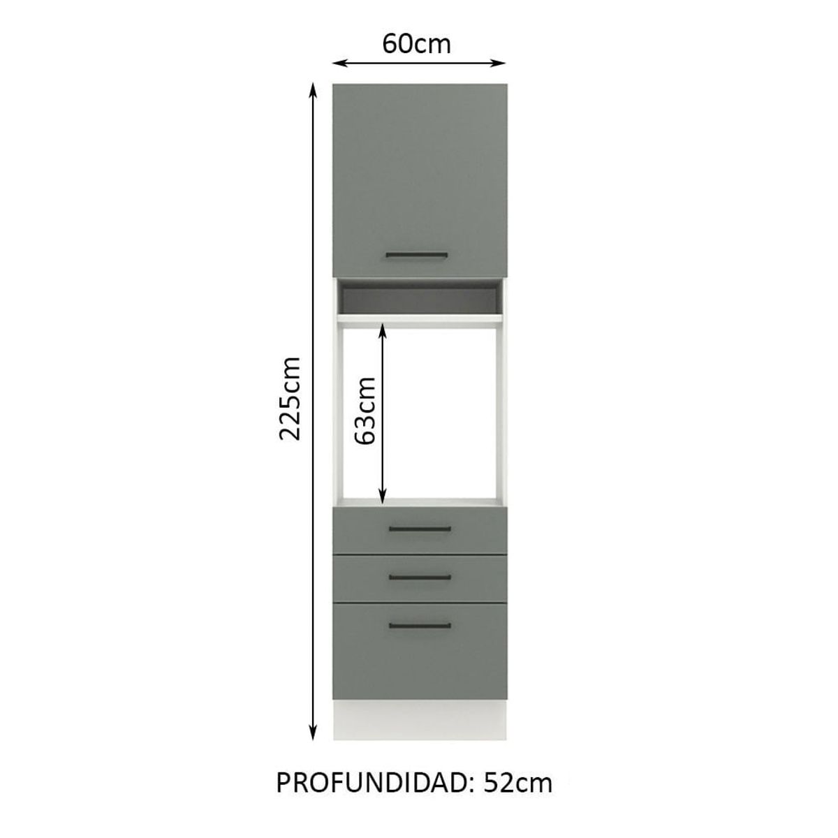 MADESA - Mueble de Cocina Agata - Torre para Hornos 60 cm