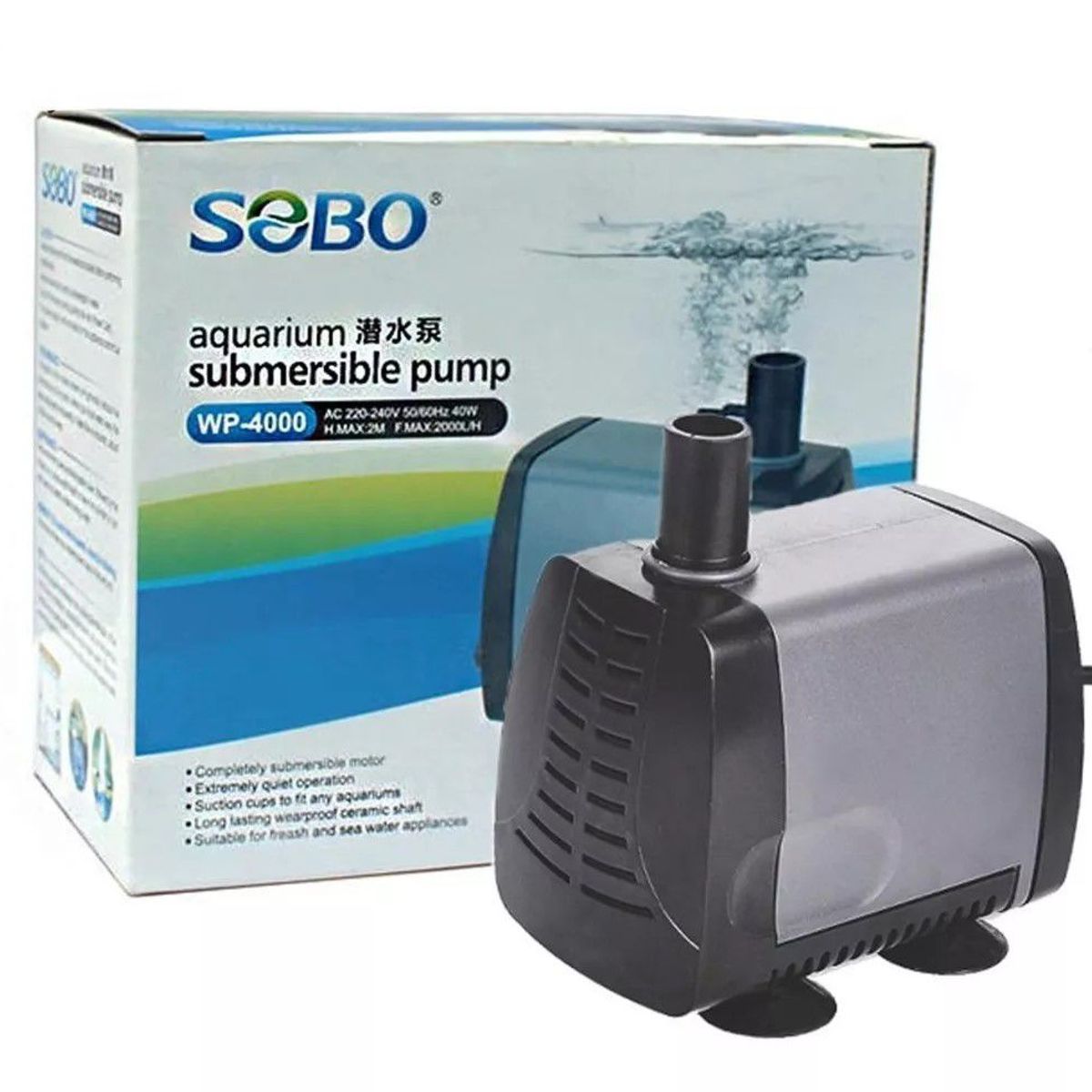 GENERICO - BOMBA SUMERGIBLE SOBO WP-4000 PECERA CASCADA HIDROPONÍA