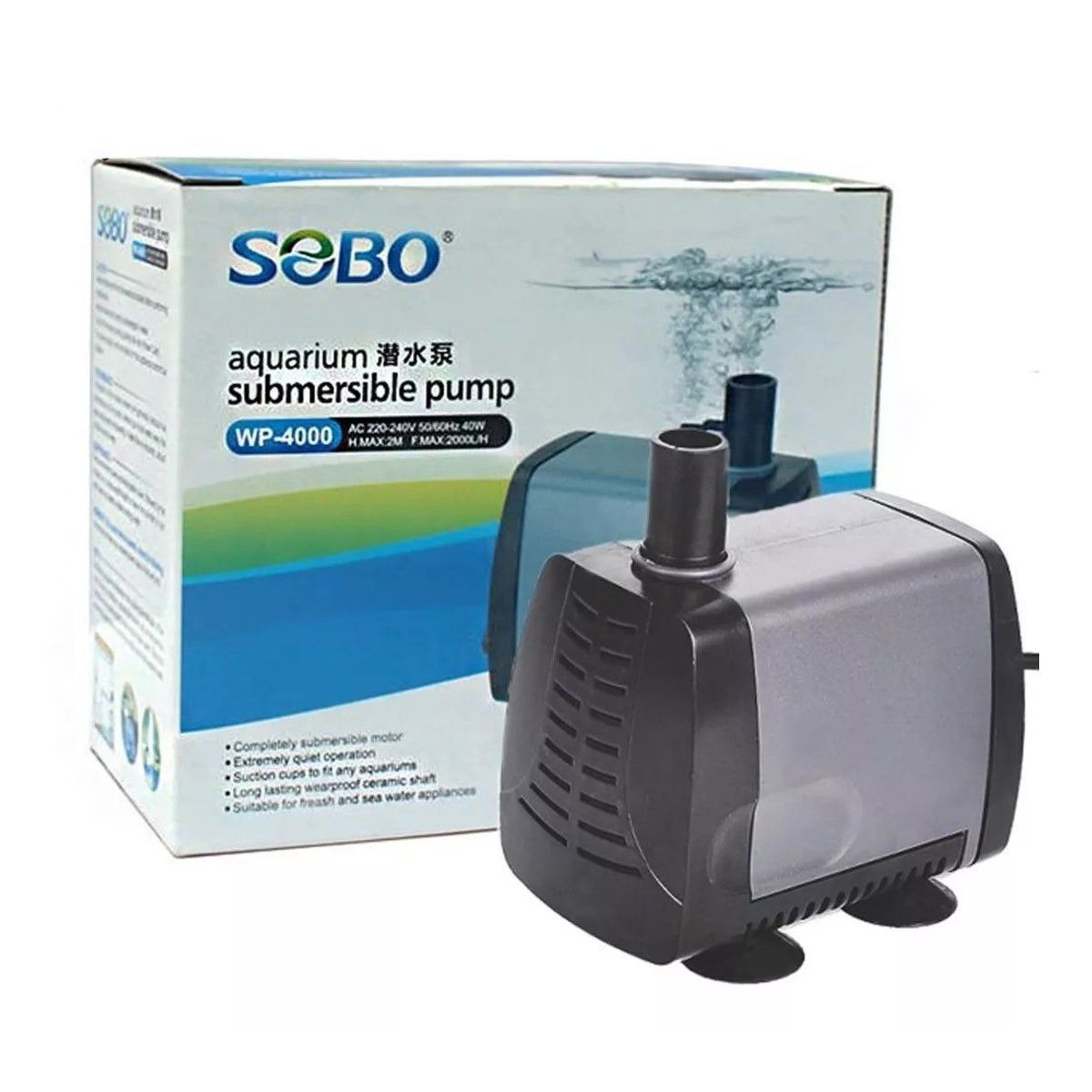 GENERICO - BOMBA SUMERGIBLE SOBO WP-4000 PECERA CASCADA HIDROPONÍA