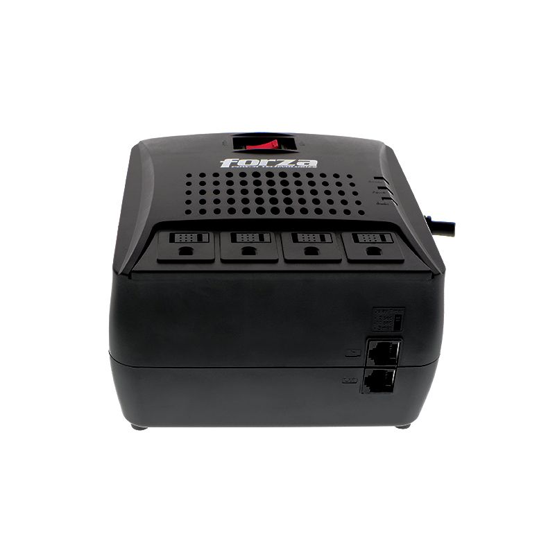 FORZA - Regulador Automático de Voltaje, 4 Tomas, RJ45 FVR-3002 - Forza