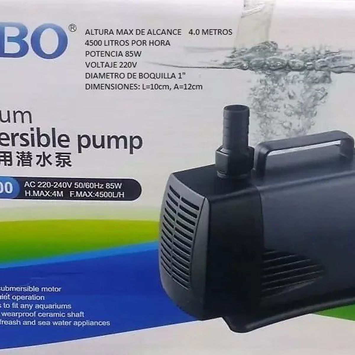 GENERICO - BOMBA SUMERGIBLE SOBO WP-6000 PECERA CASCADA HIDROPONÍA