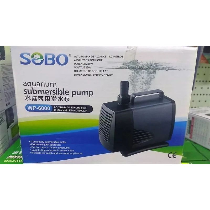 GENERICO - BOMBA SUMERGIBLE SOBO WP-6000 PECERA CASCADA HIDROPONÍA