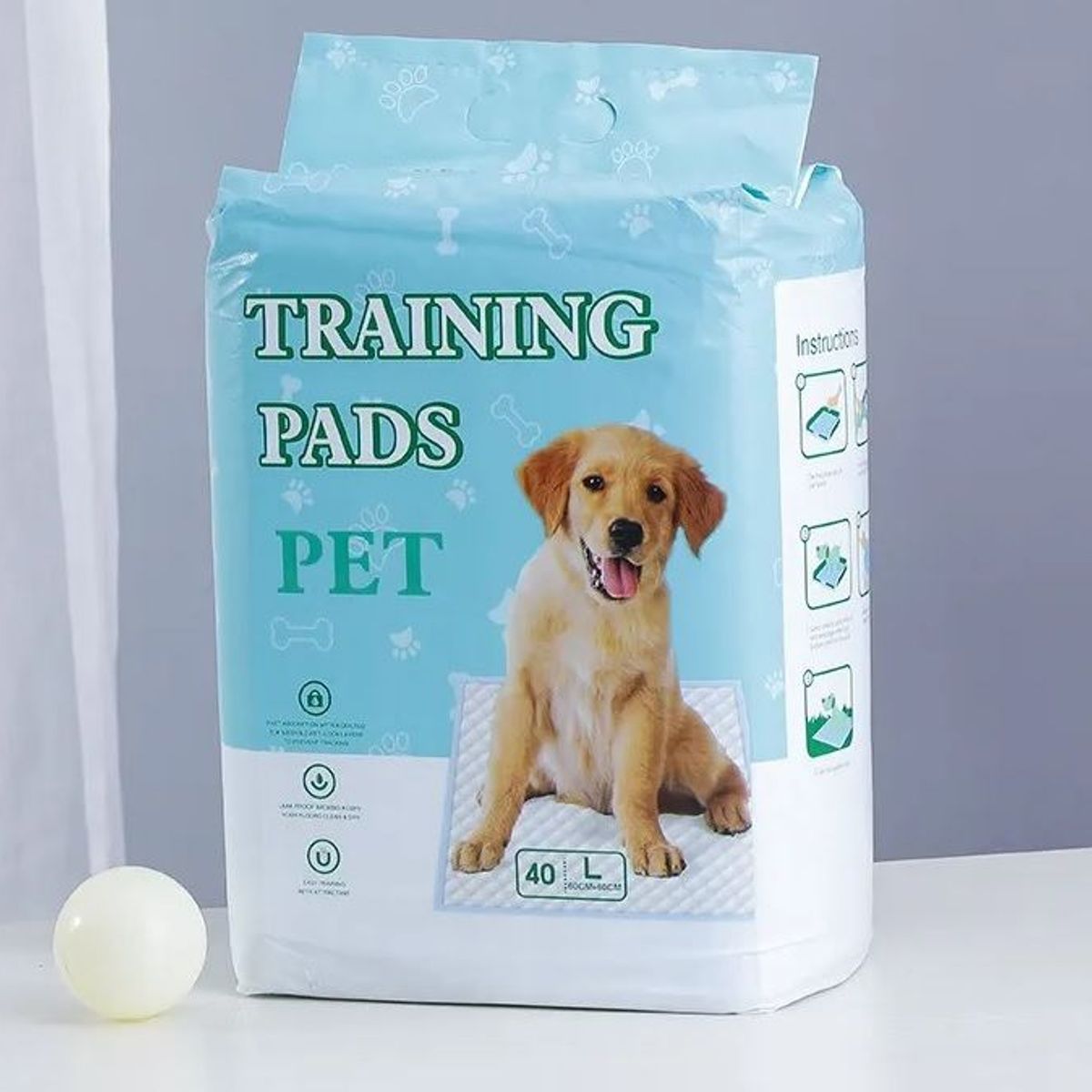 GENERICO - Pañales de piso para Perro Absorbente 40 Unid (60x60cm) Talla L