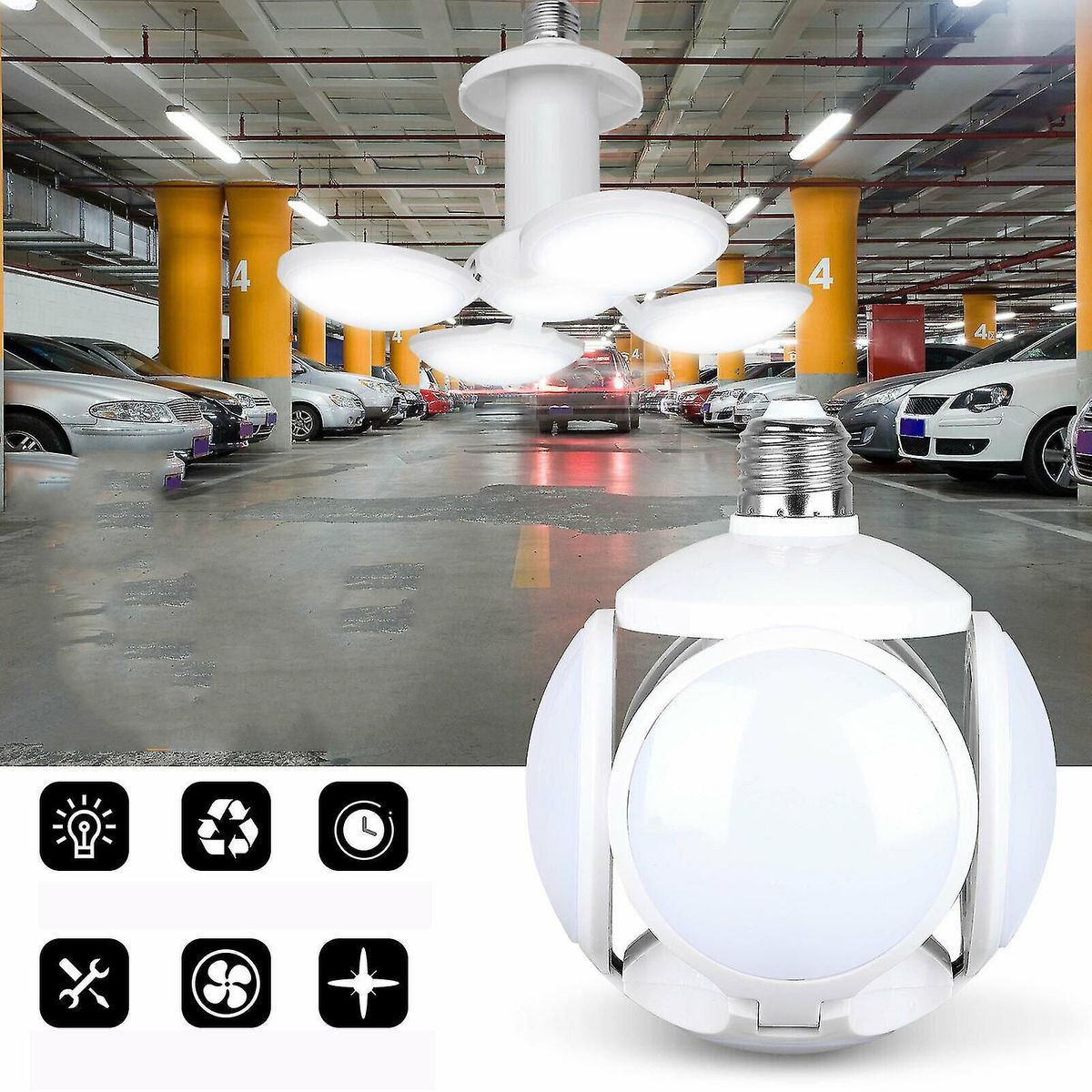 GENERICO - Lampara LED Plegable de Techo Bombillo de 40Watts Luz Blanca