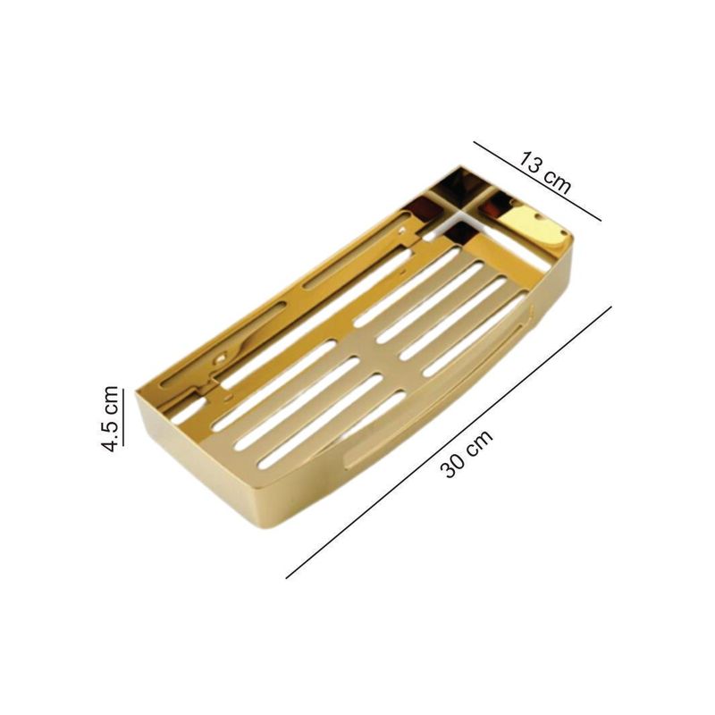 GENERICO - Repisa organizador rectangular con percheros de acero inoxidable 304