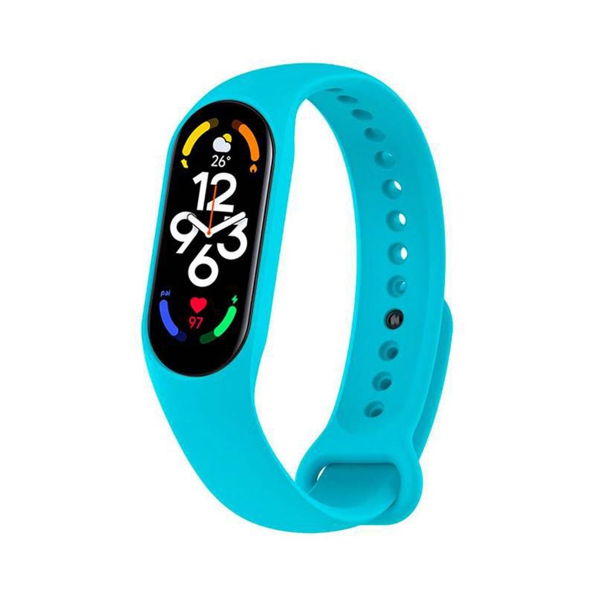GENERICO - Correa de Silicona Para Xiaomi Mi Band 5,6 Y 7 - CELESTE