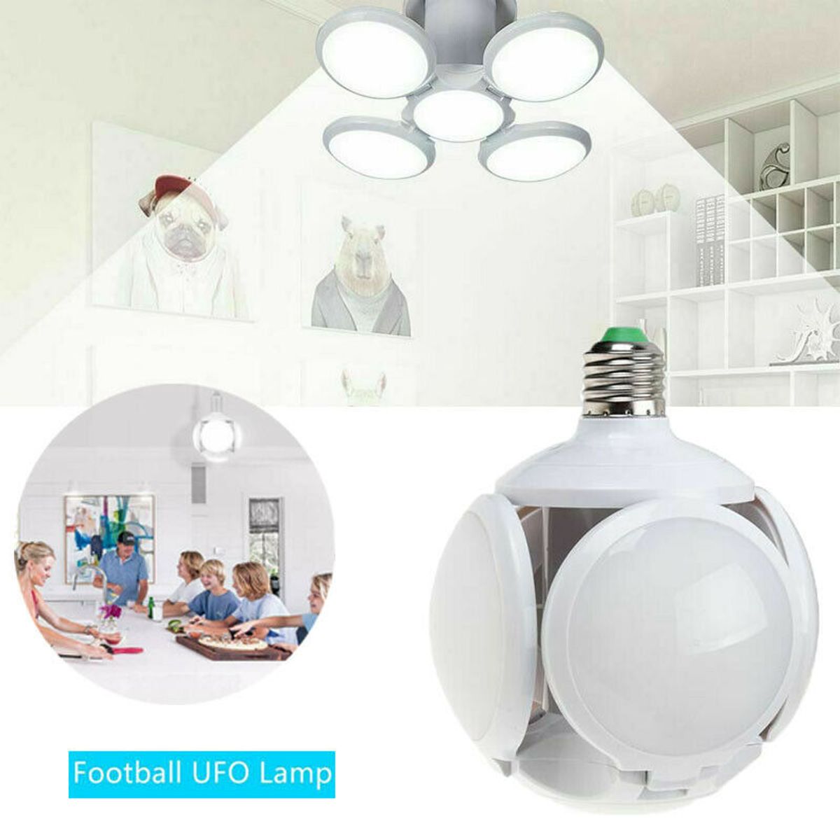 GENERICO - Lampara Bombillo de 40Watts Luz Blanca LED Plegable de Techo
