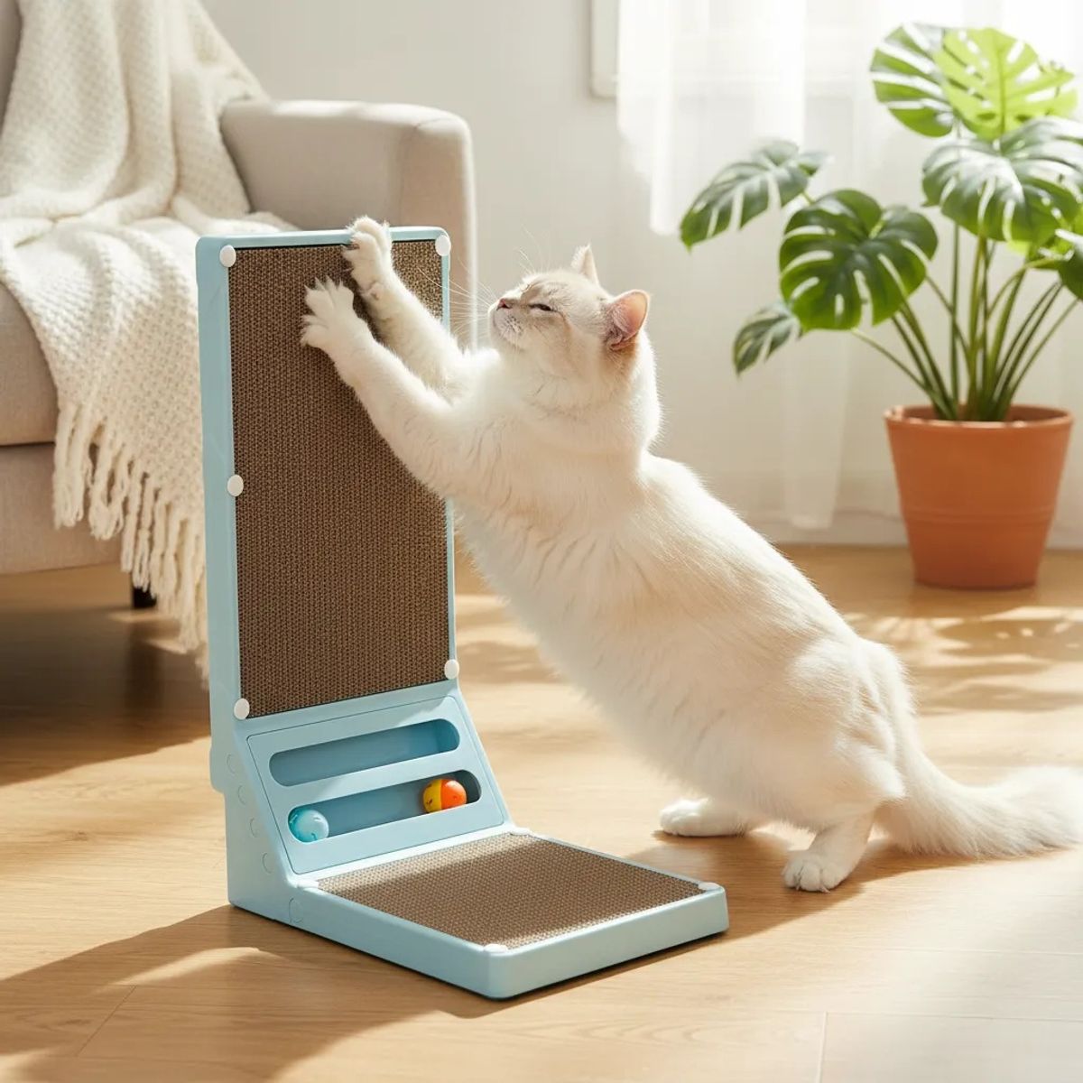 GENERICO - RASCADOR PARA GATO VERTICAL - CELESTE