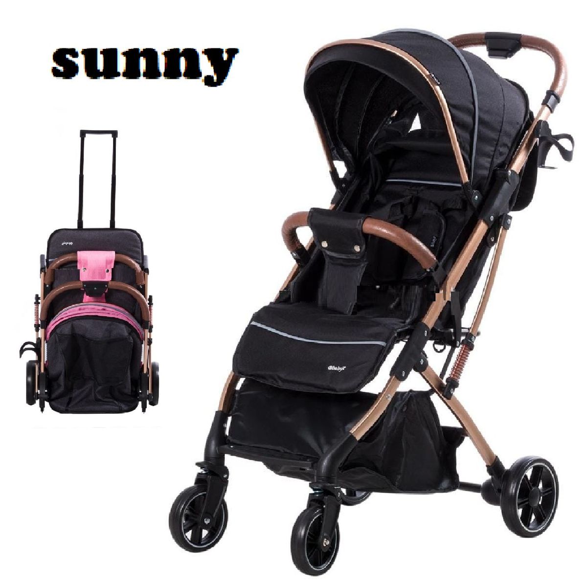 EBABY - Coche de Paseo Maleta Sunny - Negro