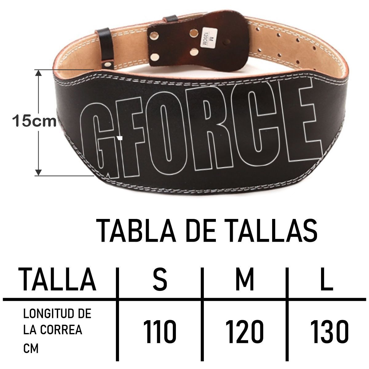 RUNNING SPORT PERU - Cinturón Correa de Cuero Levantamiento Pesa Talla S