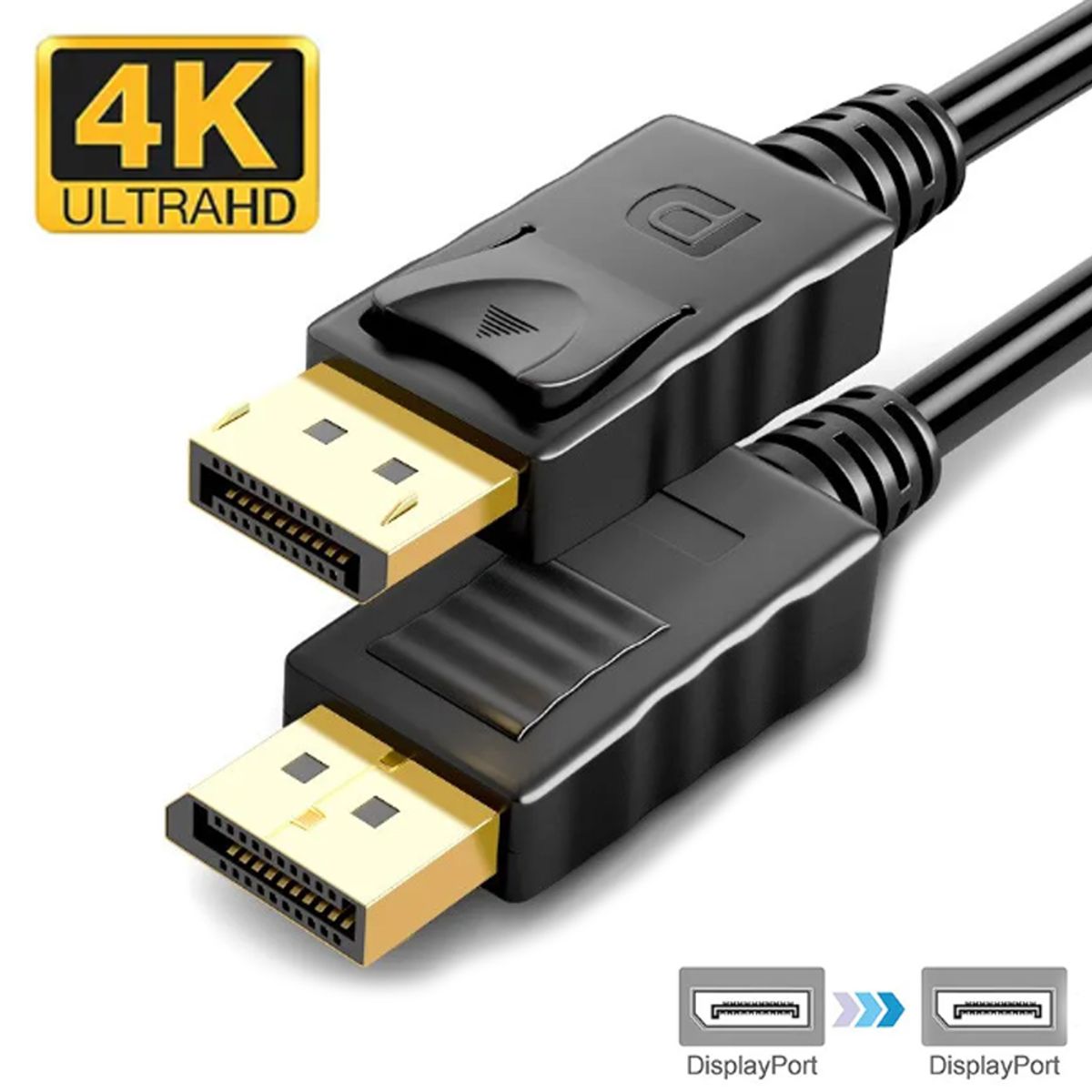 NETCOM - Cable Displayport a Displayport Netcom PVC Macho 3 Metros 4k DP a DP