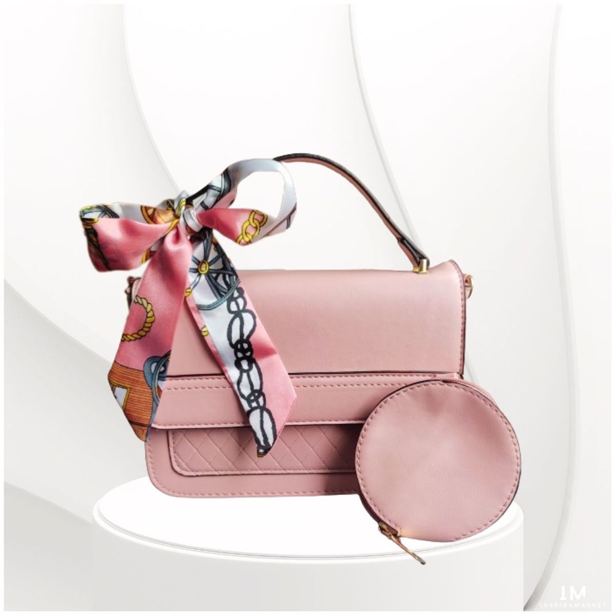 INSPIRA MARKET - Cartera bolso elegante lazo con monedero cuero PU mujer