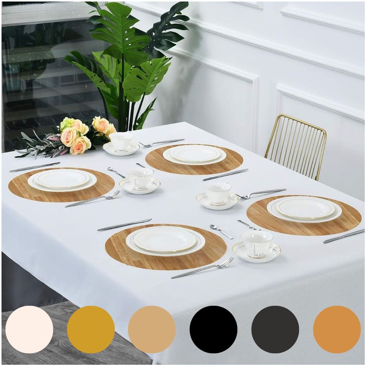 INSPIRA MARKET - Individuales redondos x4 para mesa diseños unicos