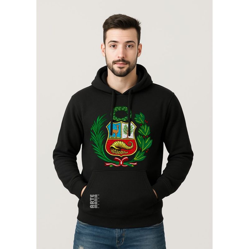 ARTEMANIA - Polera Hoodie Escudo Peru Peruano