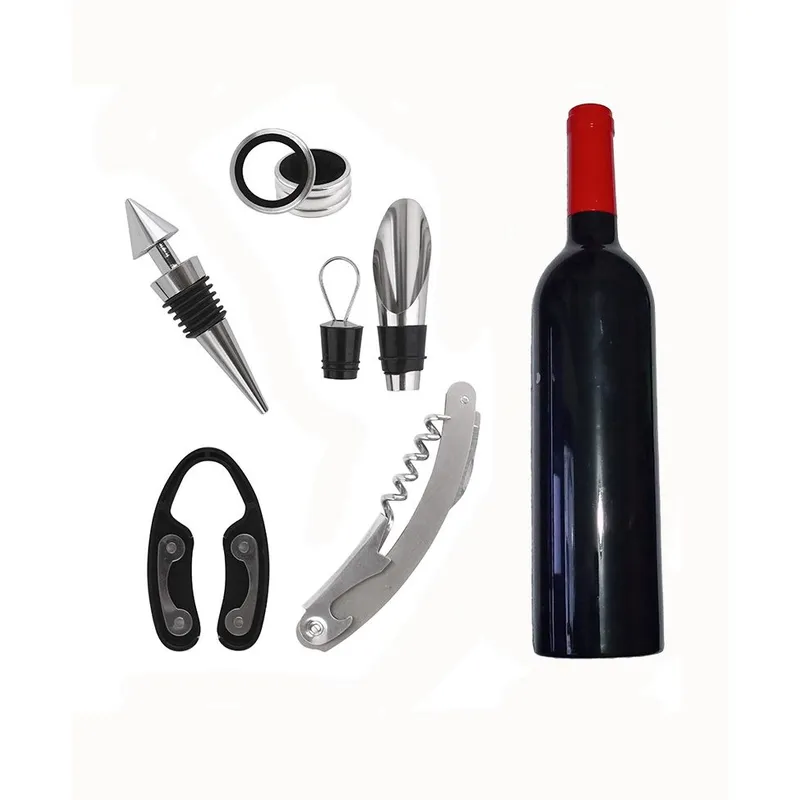 GENERICO - Set Accesorios Para Vino 5 Piezas De Acero Inoxidable