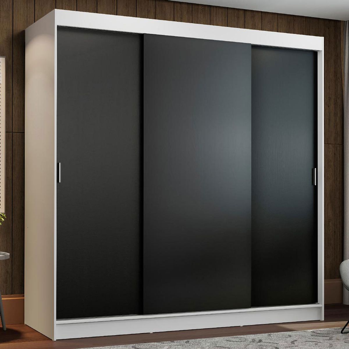 MADESA - Ropero Reno 3 Puertas Corredizas 4 Cajones