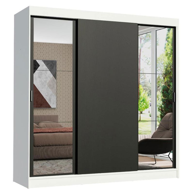 MADESA - Ropero Reno 3 Puertas Corredizas 2 Espejos