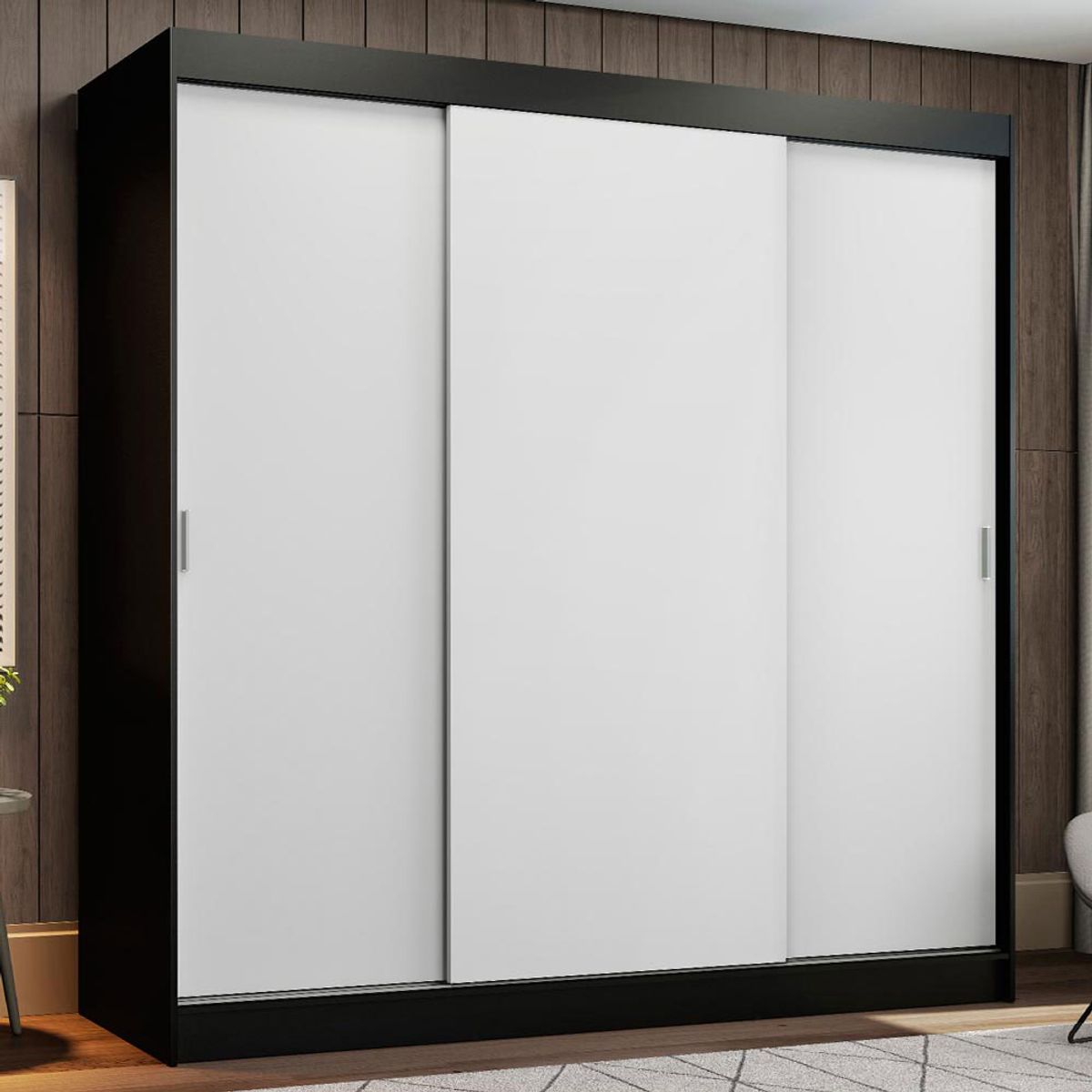 MADESA - Ropero Reno 3 Puertas Corredizas 4 Cajones