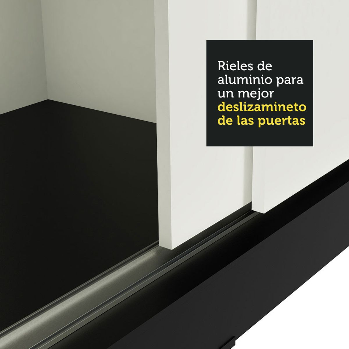 MADESA - Ropero Reno 3 Puertas Corredizas 4 Cajones