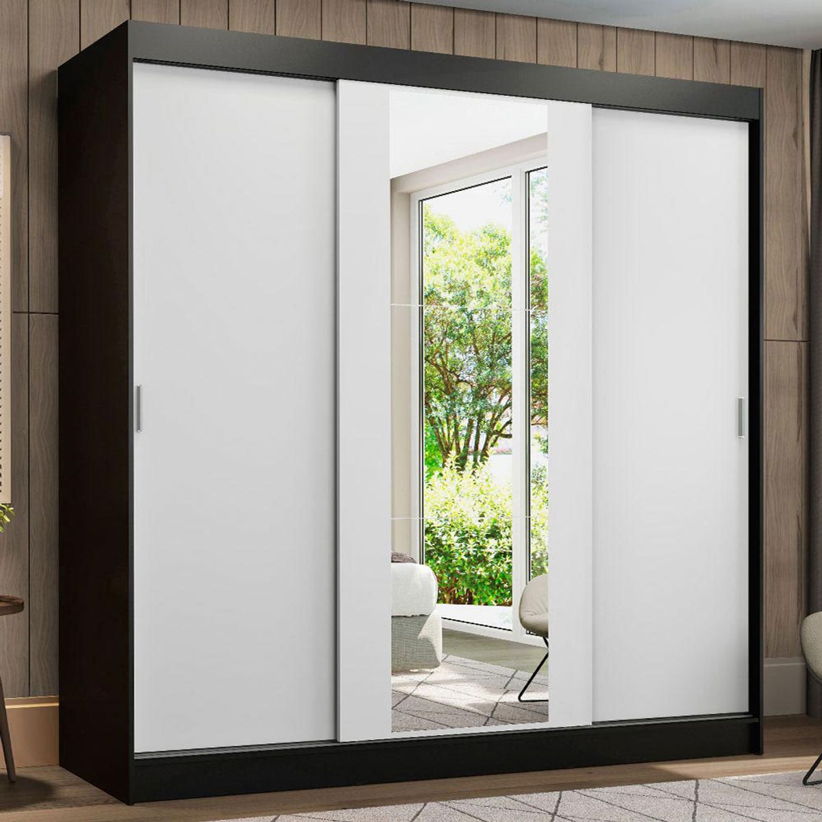 MADESA - Ropero Reno 3 Puertas Corredizas 1 Espejo