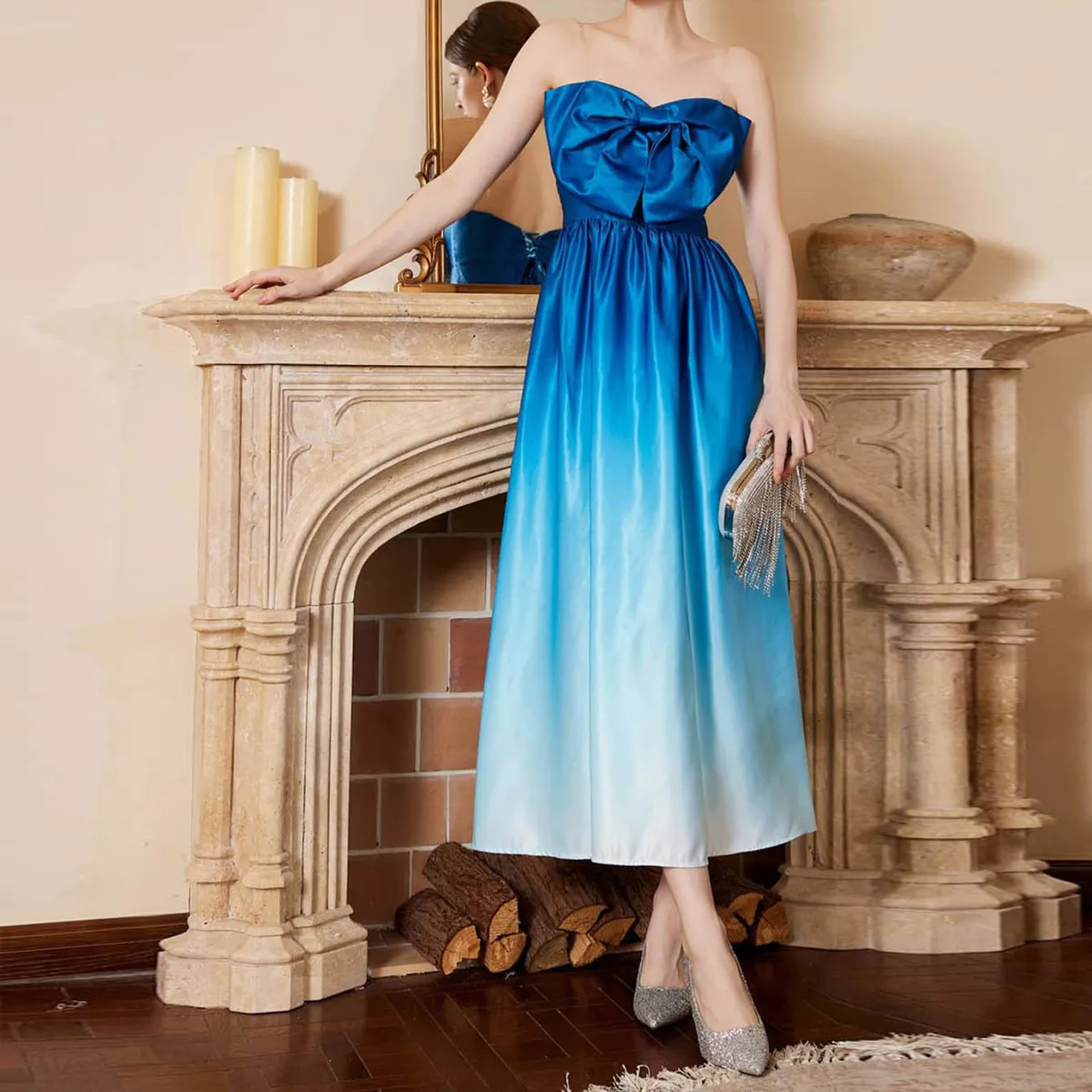 BLWOENS - Vestido de fiesta elegante para mujer