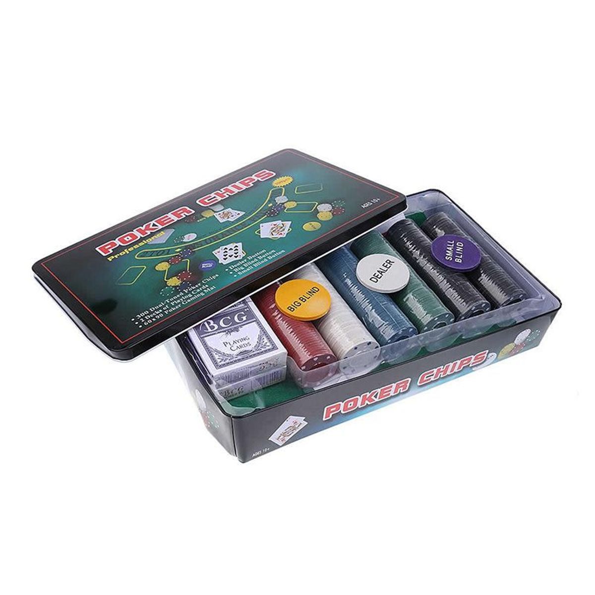 GENERICO - Set de Poker 300 Fichas en Caja de Metal