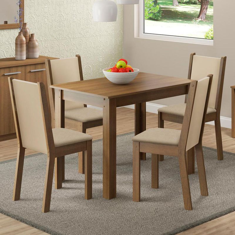 MADESA - Juego de Comedor Cíntia con 4 Sillas