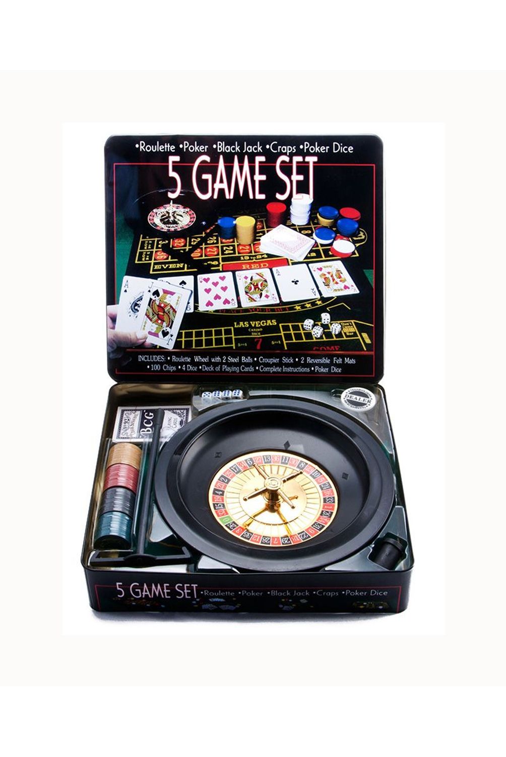 Set De 5 Dados De Aleación De Aluminio Con Estuche De Almacenamiento – Dados De Lujo De 1,6 Cm Para Póker, Monopoly Y Juegos De Mesa