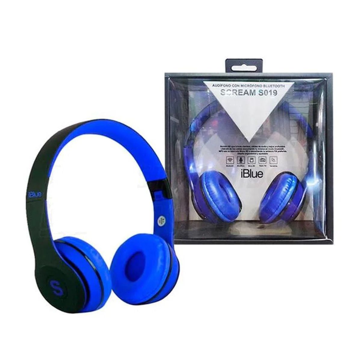 IBLUE - Audifonos Bluetooh Microfono Scream 019 Blue FM Iblue