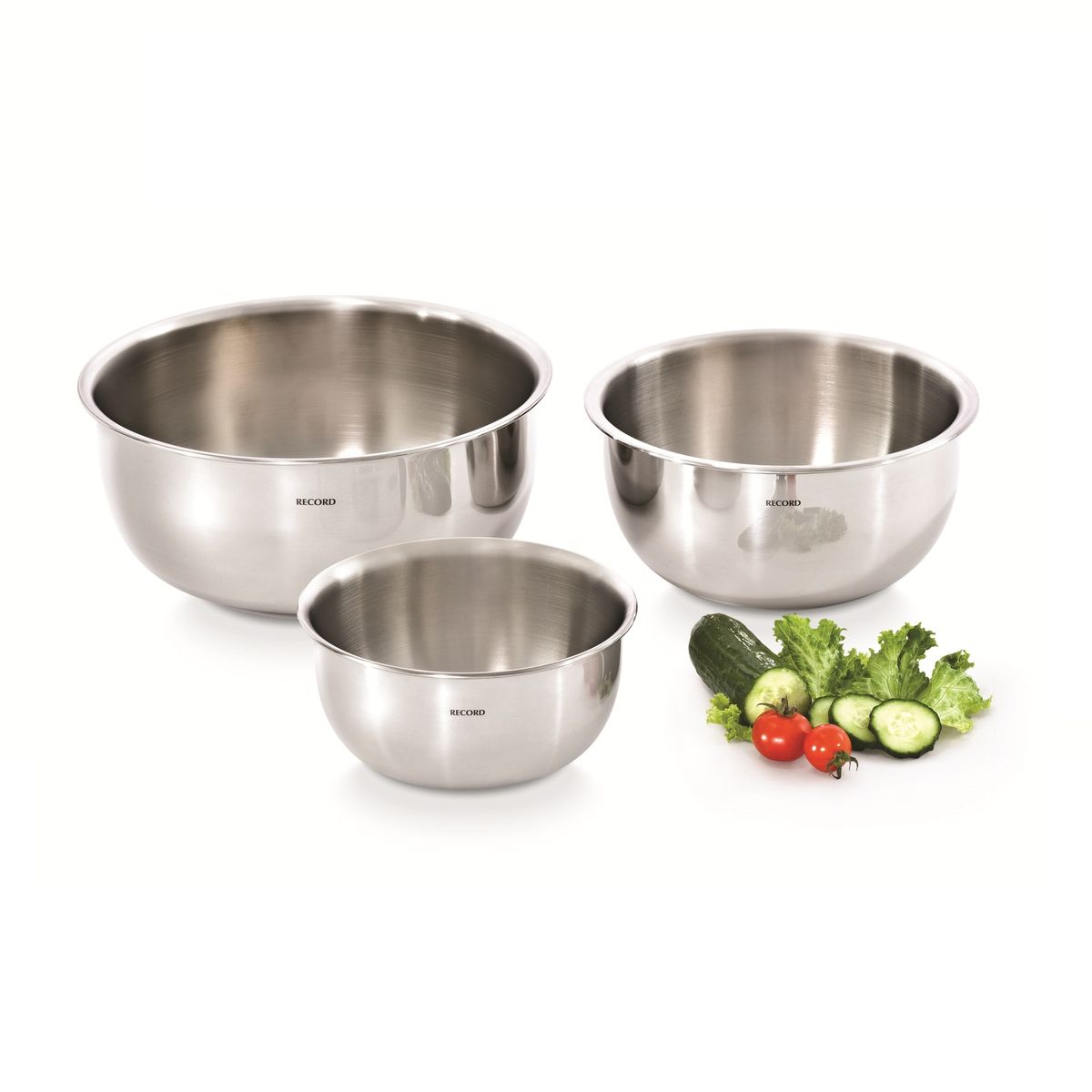 RECORD - Set de tazones Inoxidable: nro 14 + nro 18 + nro 22